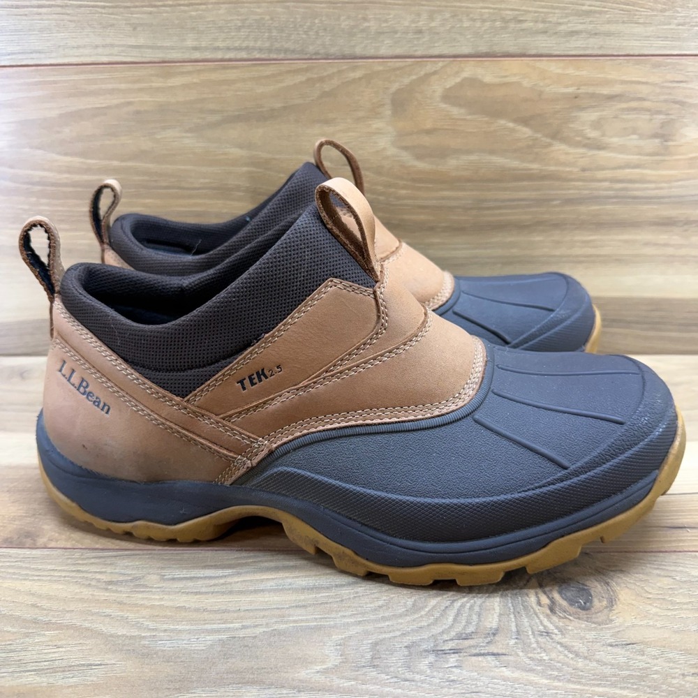LL Bean Storm Chaser 5 Slip On Waterproof Boot Mens 11 Tan Brown Outdoor Tek 2.5